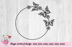Butterflies Flowers Frame svg png dxf eps Product Image 2
