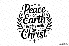 Peace on earth begins with Christ Svg | Christmas Svg | Svg Product Image 1