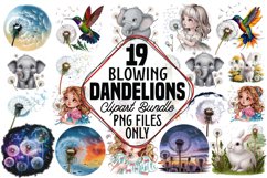Blowing Dandelions Clipart Bundle PNG Product Image 1