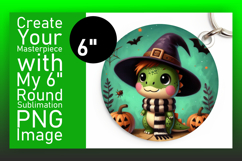 Artful Round Design for Keychains , Halloween Dino Product Image 1