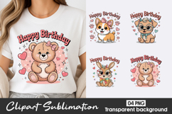 Dog Happy Birthday Clipart PNG Product Image 1