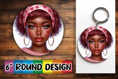 Joyful Circle Keychain Sublimation, 3D Heart Product Image 1