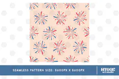 American 4th of July Patriotic Fireworks Seamless Pattern Product Image 2