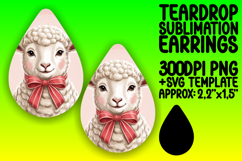 Elegant Teardrop Earrings PNG Artwork , Valenines Animals Product Image 1