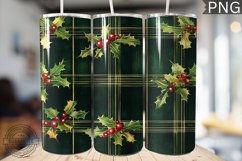 Green Christmas Plaid Tumbler Wrap -High Quality 300 Dpi Product Image 1