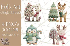 Christmas Felt Gingerbread Village PNG Clipart Product Image 1
