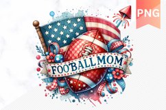 Football MOM - 4th Of July Sublimation - Clipart PNG Design Product Image 1