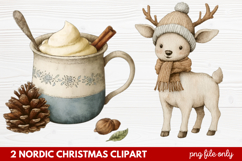 2 Nordic Christmas Clipart | Scandinavian Holiday PNG Product Image 1