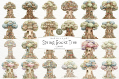 Spring Books Tree Clipart Product Image 1