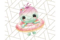 Alien Vacation Clipart PNG, Cute Summer Galaxy Art Clip Art Product Image 5