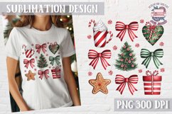 Christmas Coquette Bow PNG Holidays Funny Watercolor Product Image 1