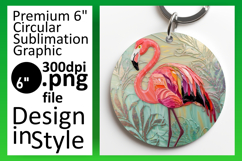 Bright Circle PNG Car Coaster Template , Flamingo Product Image 1
