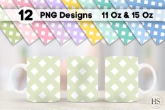 12 Pastel Colors Lattice Mug Sublimation Bundle, Mug Wrap Product Image 1