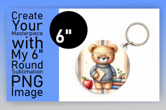 Sophisticated Round Design Keychain Template , Teddy Bear Product Image 1