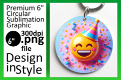 Sophisticated Round Design Keychain Template , 3D Emoji Product Image 1