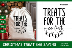 Christmas Treat Bag Quote SVG | Treats for the Nice List Product Image 1