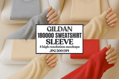 Gildan 18000 Red Sleeve Sweatshirt Mockup Product Image 1