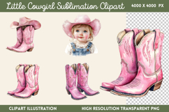 Little Cowgirl Clipart Sublimation PNG Product Image 1