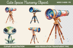Cute Space Nursery Clipart Sublimation PNG Product Image 1