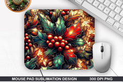 Flowers Mouse Pad Sublimation,Christmas Mouse Pad PNG Design Product Image 1