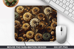 3D Flowers Mouse Pad Sublimation, Flowers Mouse Pad PNG Product Image 1