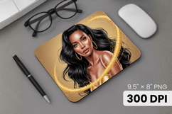 Afro Girl / Woman braided hair Mouse Pad, Black Queen PNG Product Image 1