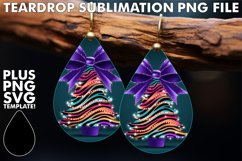 Cheerful Teardrop Earrings Design PNG, Neon Xmas Product Image 1