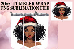 Happy Hearts 20oz tumbler wrap, Xmas Girl Product Image 1
