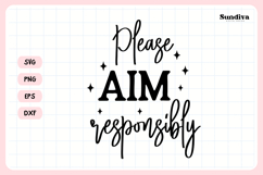 Funny Bathroom Sign Saying SVG | Please Aim Responsibly Product Image 3