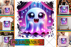 Playful PNG Design for TSHIRTS, 3D Cute Ghost Product Image 1