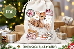 Cartoon Christmas Deer Santa Sack, Cute Gift Bag Product Image 1