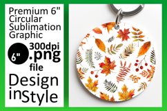 Cozy Fall Round Design Pattern with Watercolor Keychain Product Image 1