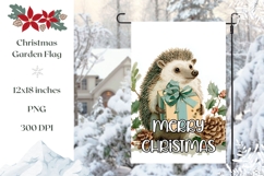 Christmas Hedgehog Garden Flag, Cute Garden Flag Print Product Image 1