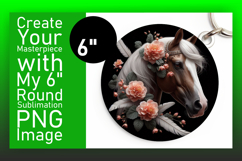 Creative Circle Design Keychain Template , Horse Product Image 1