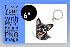 Quirky Funny Circle Dog Lover's Delight Keychain PNG Product Image 1