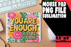 Vibrant mouse pad SUBLIMATION PNG, Flower Quote Product Image 1