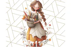 Cottagecore Halloween Clipart Cozy PNG, Autumn Fall Png Product Image 5