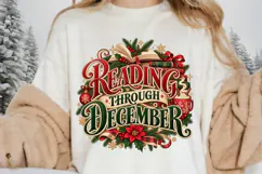 Reading Through December Christmas Design, Cozy Book Lover Product Image 1