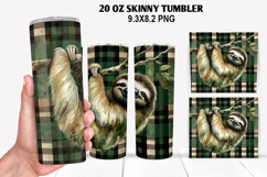 Sloth Skinny Tumbler 20oz Wrap Design, Animal Tumbler Wrap Product Image 1