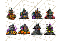 Haunted Houses Clipart PNG, Spooky Halloween Homes Product Image 5