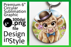 Cute Circle Coaster PNG Artwork , Cute Cow Product Image 1