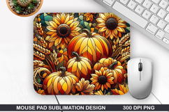 Pumpkin Mouse Pad Sublimation, Halloween Mouse Pad PNG Product Image 1