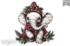 Christmas Elephant Clipart Design - High Quality 300 Dpi Product Image 1