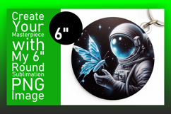 Cute Circle Design Sublimation PNG , Astronaut Product Image 1