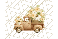 Vintage Truck Pumpkin and Fall Flowers PNG Clipart, Autumn Product Image 5