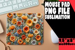 Blooming Beauties: 3D Embroidered Sublimation Mouse Pad Product Image 1