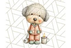 Christmas Pets in Pajamas Clipart PNG, Christmas Png Clipart Product Image 5