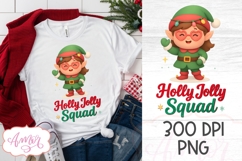 Holly Jolly PNG design, Cute Christmas elf sublimation Product Image 2