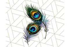 Peacock Christmas Clipart in Jewel Tones, Christmas Png Product Image 5