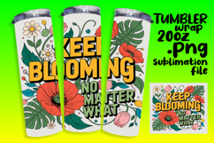 RICH 20oz Tumbler Template for DIY Projects , Flower Quote Product Image 1